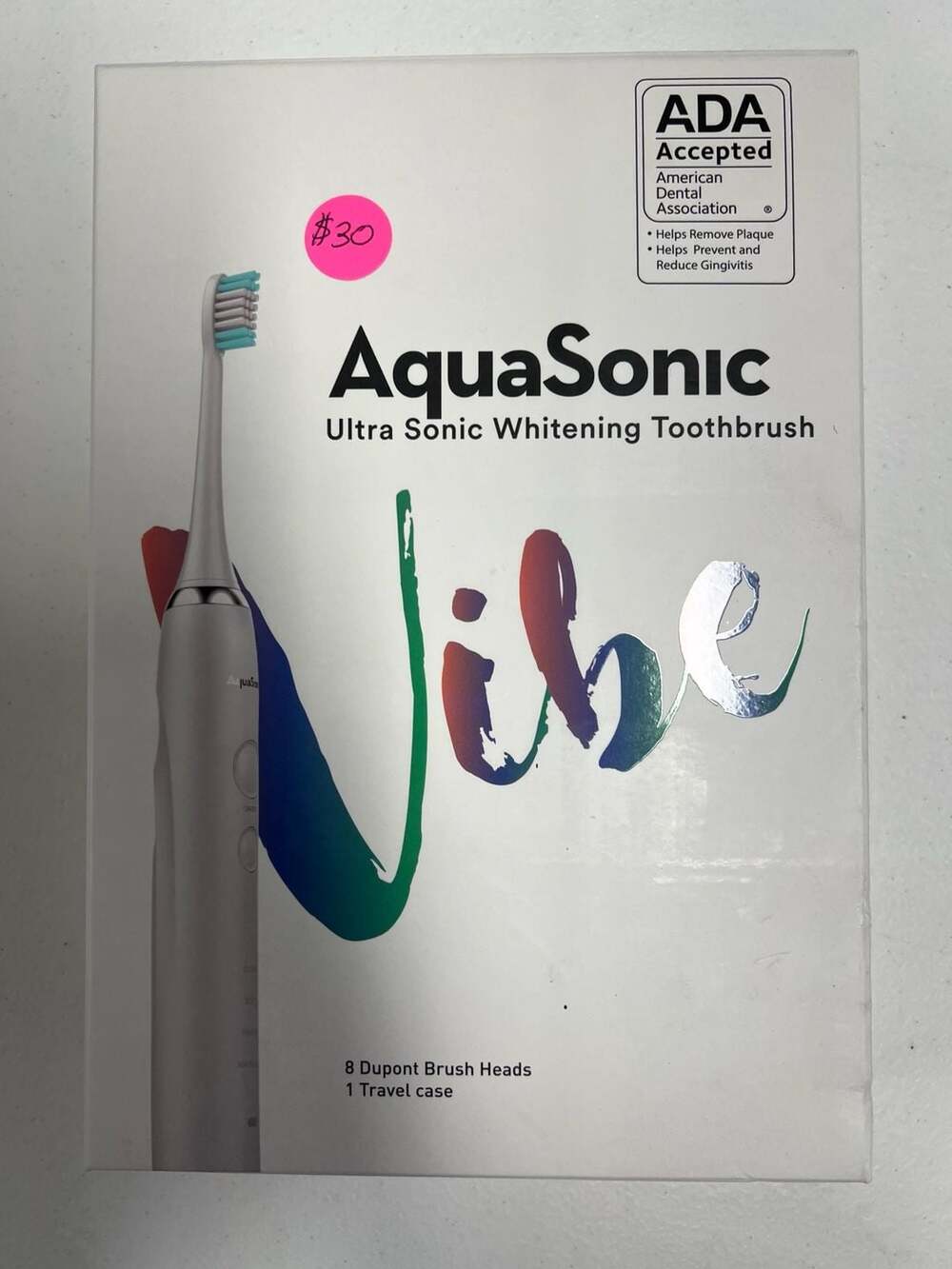 AquaSonic Vibe Ultra Sonic Whitening Toothbrush White